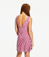 Plaid V-Neck A-Line Dress