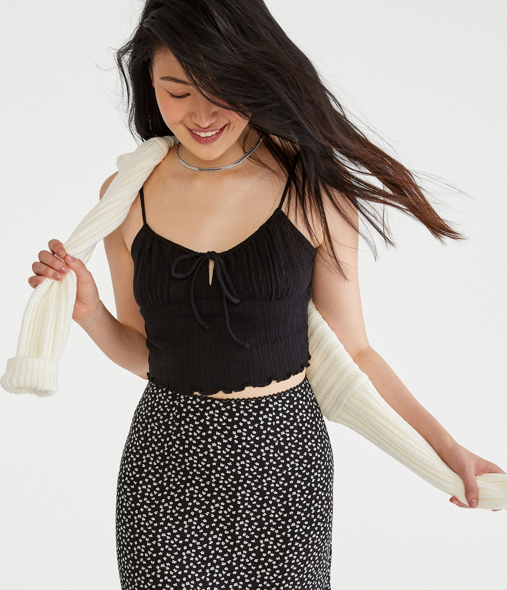 Tie-Front Cropped Cami