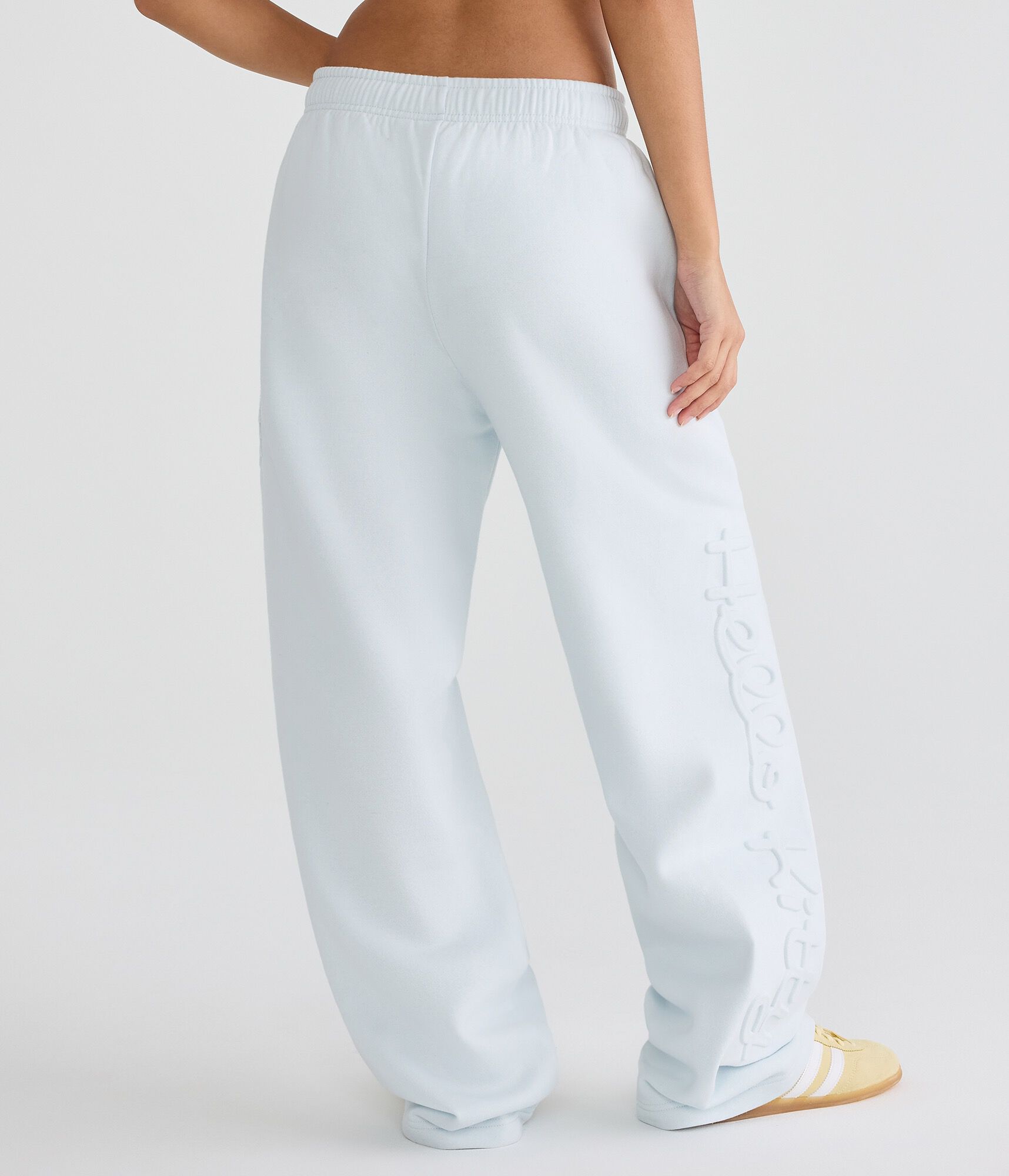 Hello Kitty Embossed Face Mid-Rise Straight Leg Sweatpants