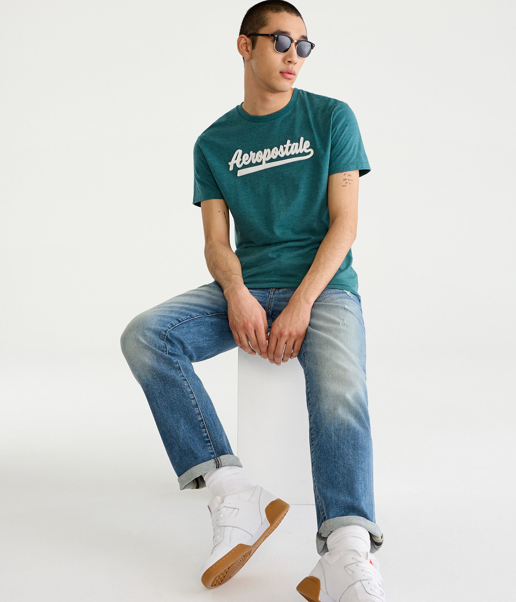 Aeropostale Script Logo Appliqu&eacute; Graphic Tee