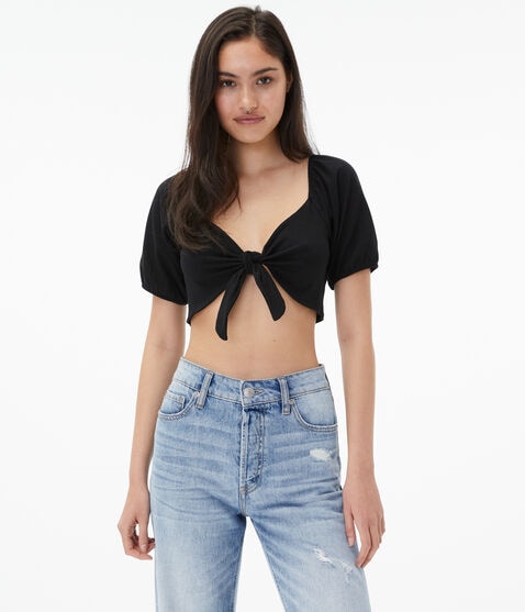 Tie-Front Crop Top Tie-Front Crop Top