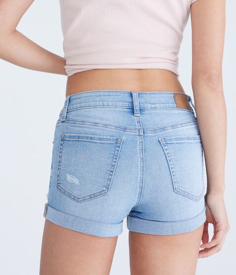 Premium Seriously Stretchy High-Rise Denim Midi Shorts