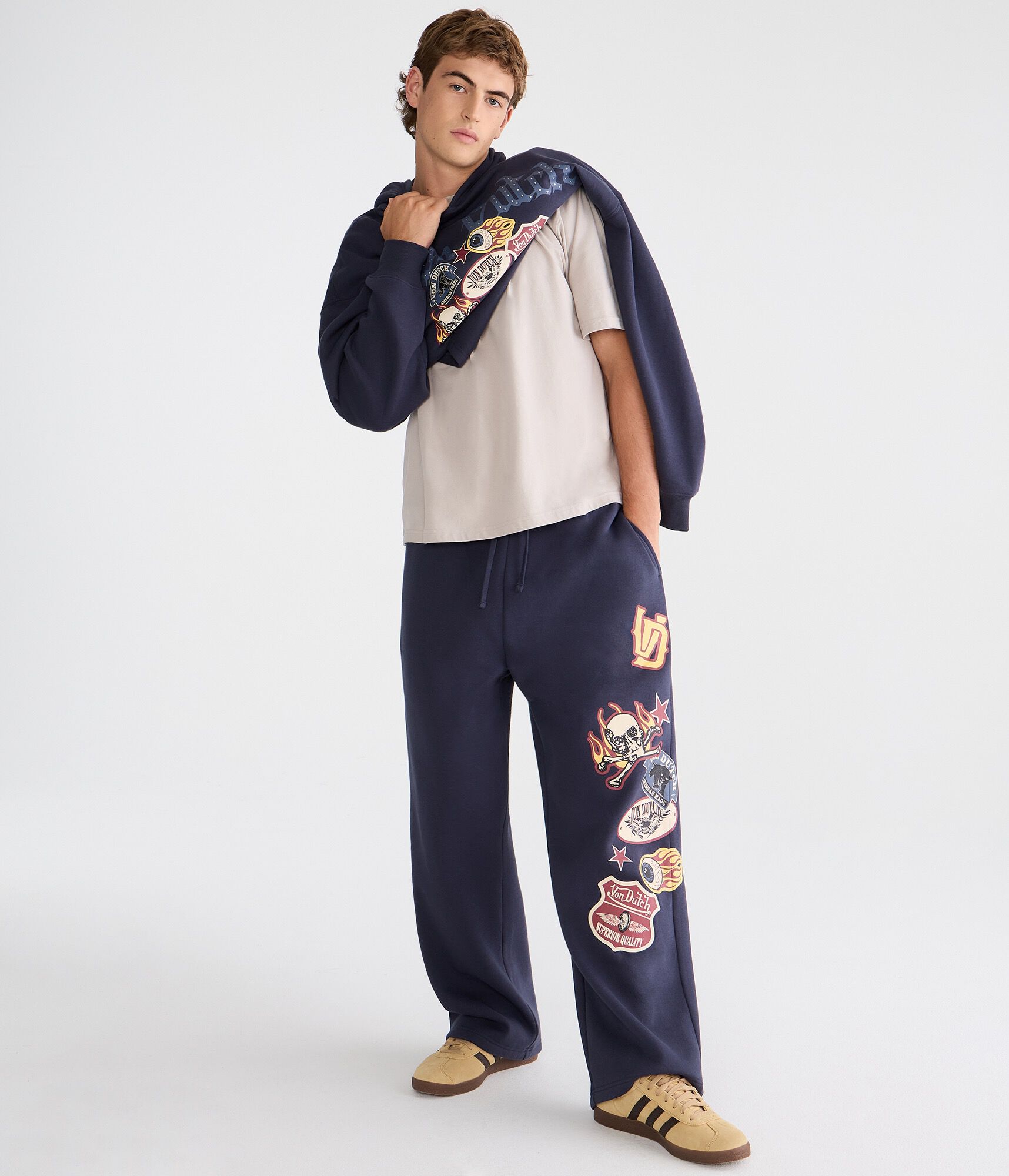 Von Dutch Patches Baggy Sweatpants