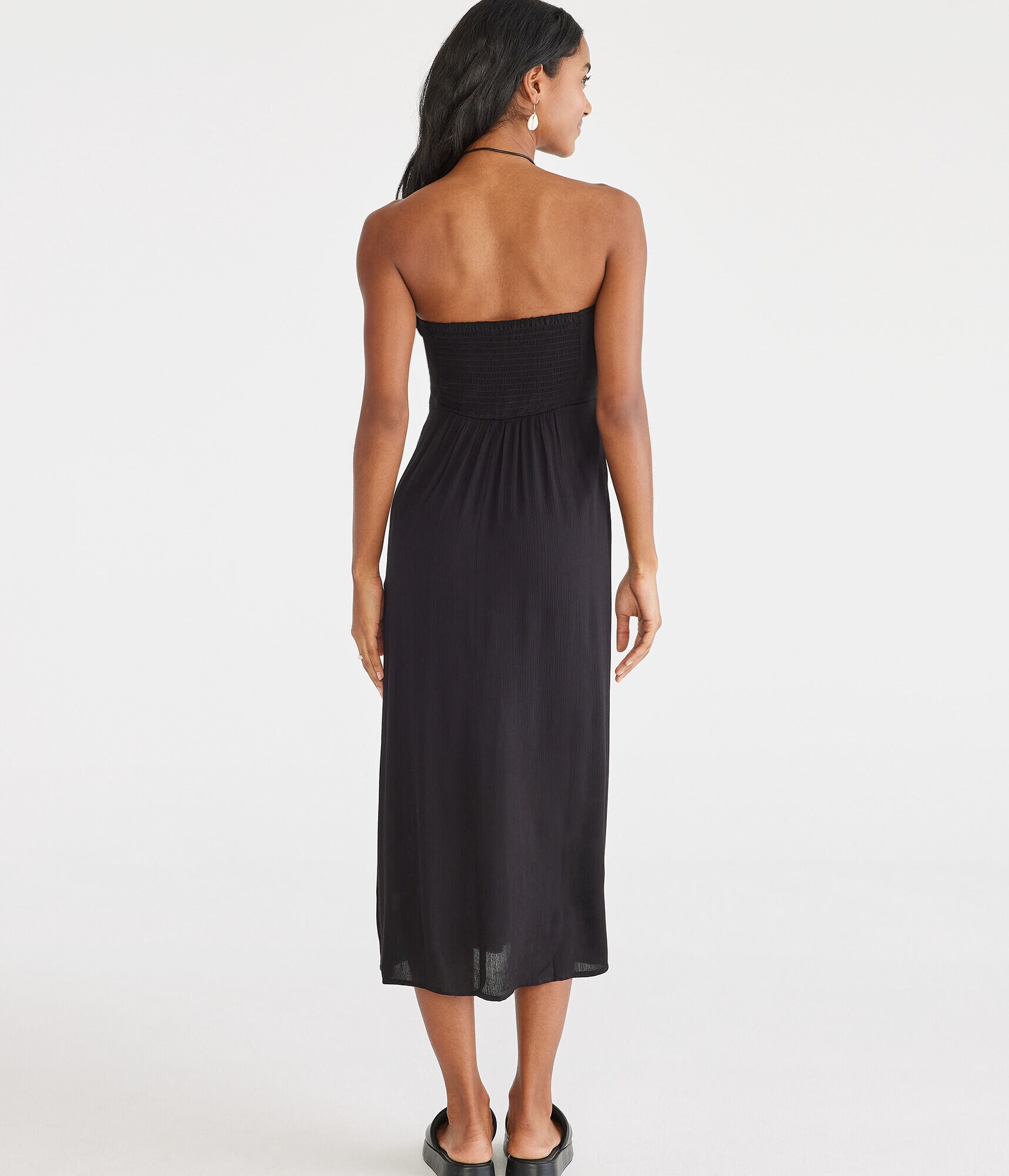 Solid Sweetheart Strapless Midi Dress