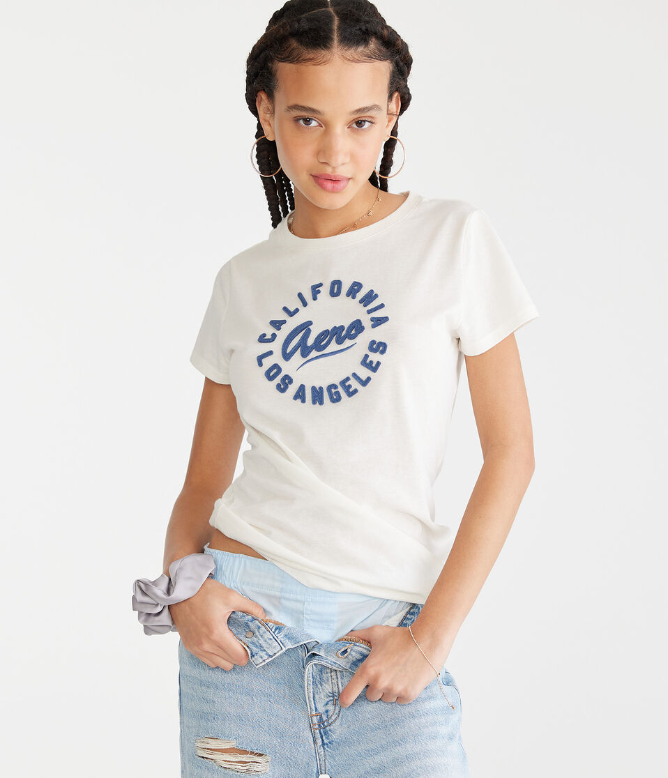 Aeropostale Cali Circle Appliqué Graphic Tee