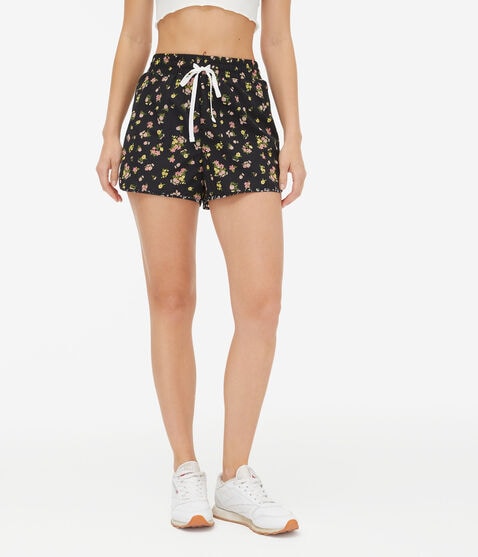 Floral High-Rise Windbreaker Shorts