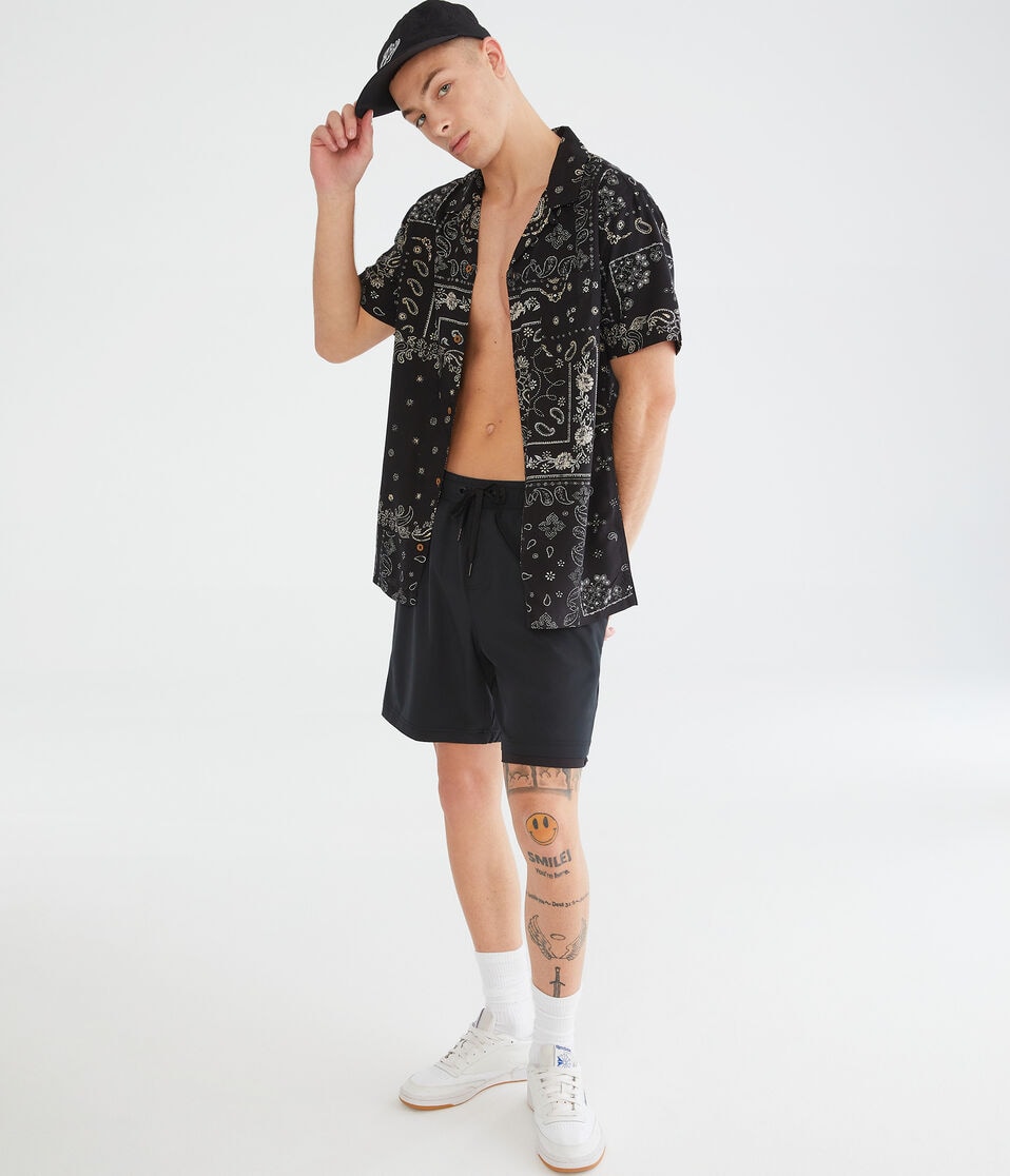 Bandana Print Button-Down Resort Shirt
