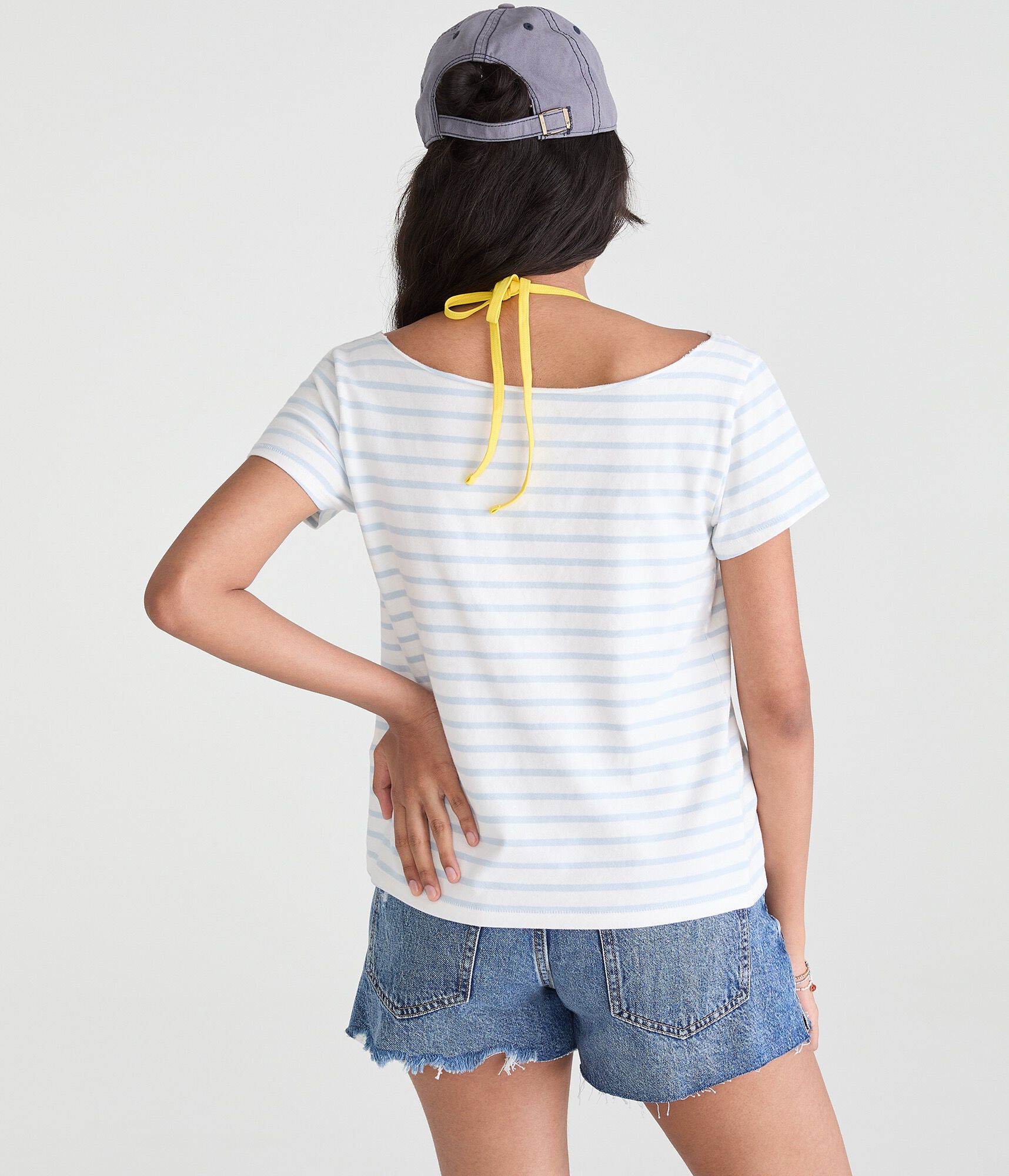 Seriously Soft Striped Off-The-Shoulder Vintage Fit Tee