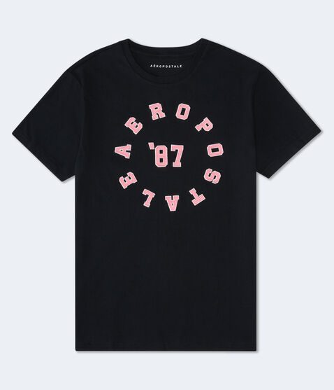Aeropostale 87 Circle Appliqué Graphic Tee Aeropostale 87 Circle Appliqué Graphic Tee