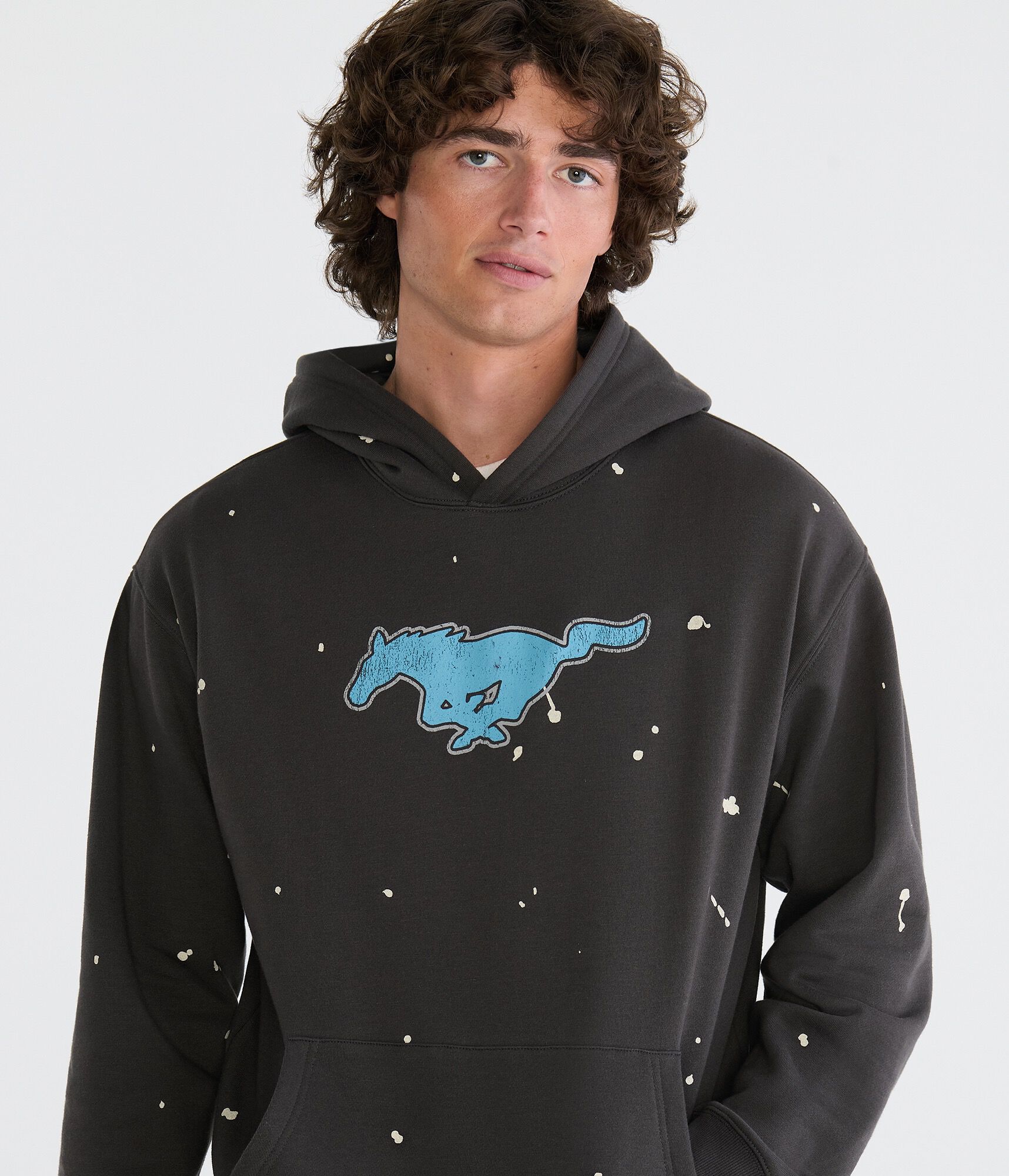 Ford Mustang Paint Spatter Pullover Hoodie