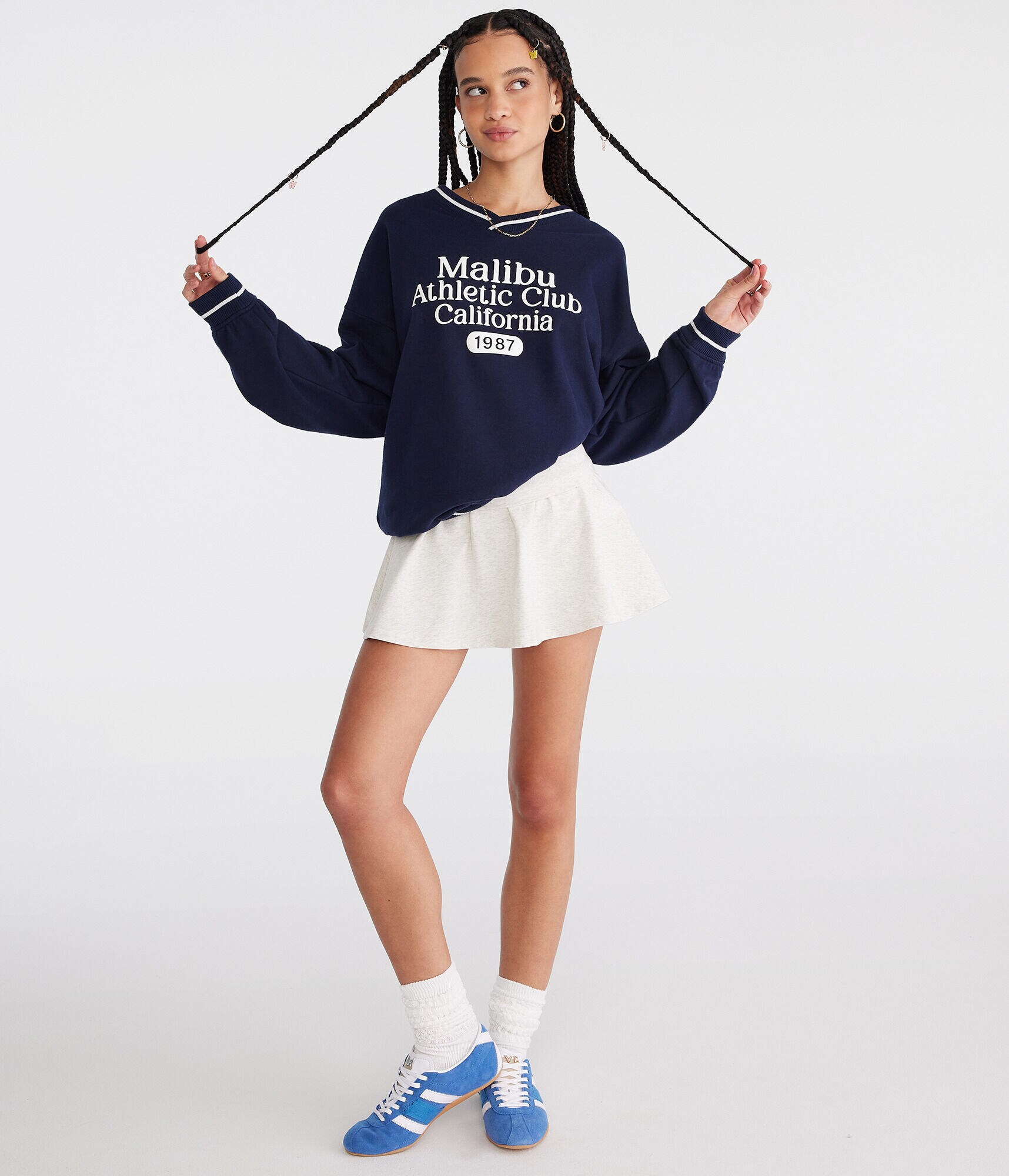 Solid Fold-Over Knit Skort
