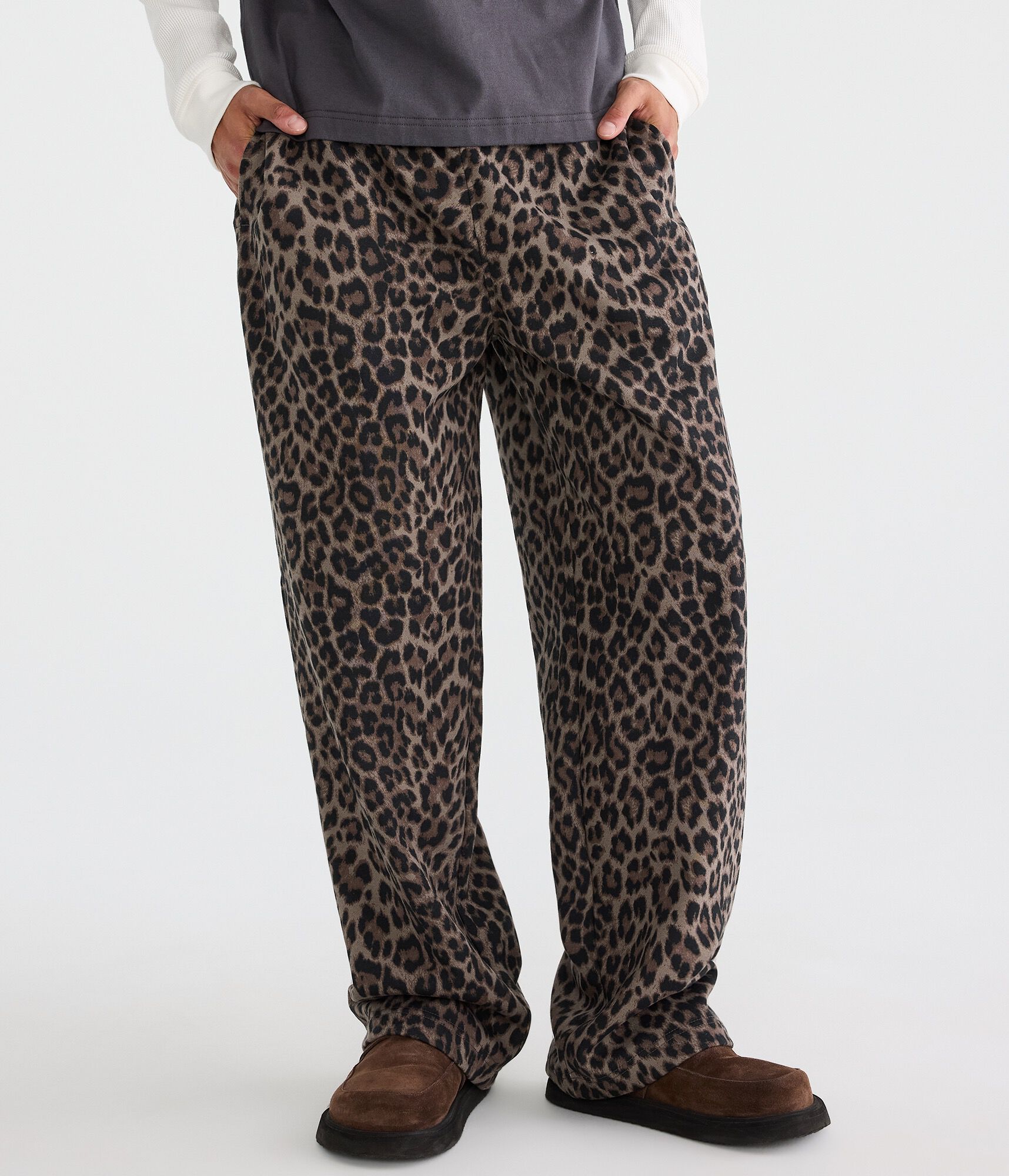 Cloud Soft Leopard Print Baggy Sweatpants