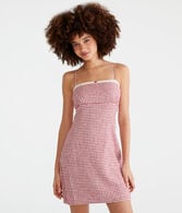 Plaid Strapless Empire Sheath Mini Dress