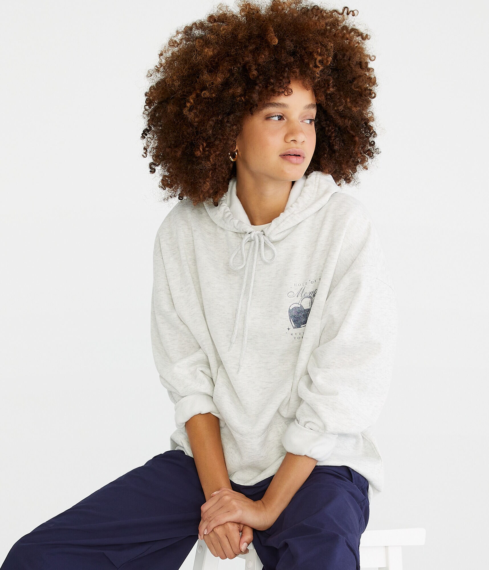 Hold On To Memories Oversized Pullover Hoodie