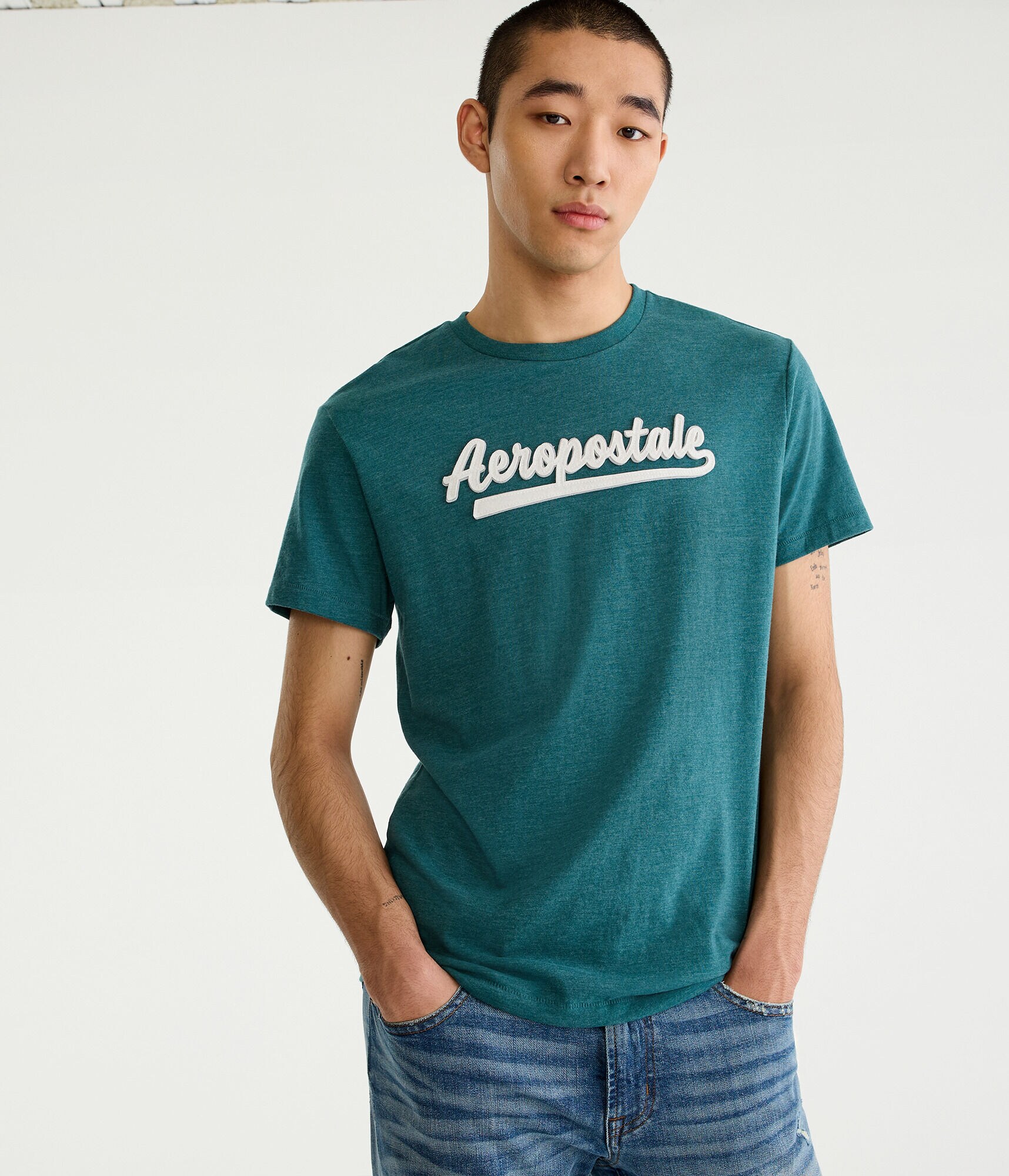 Aeropostale Script Logo Appliqu&eacute; Graphic Tee