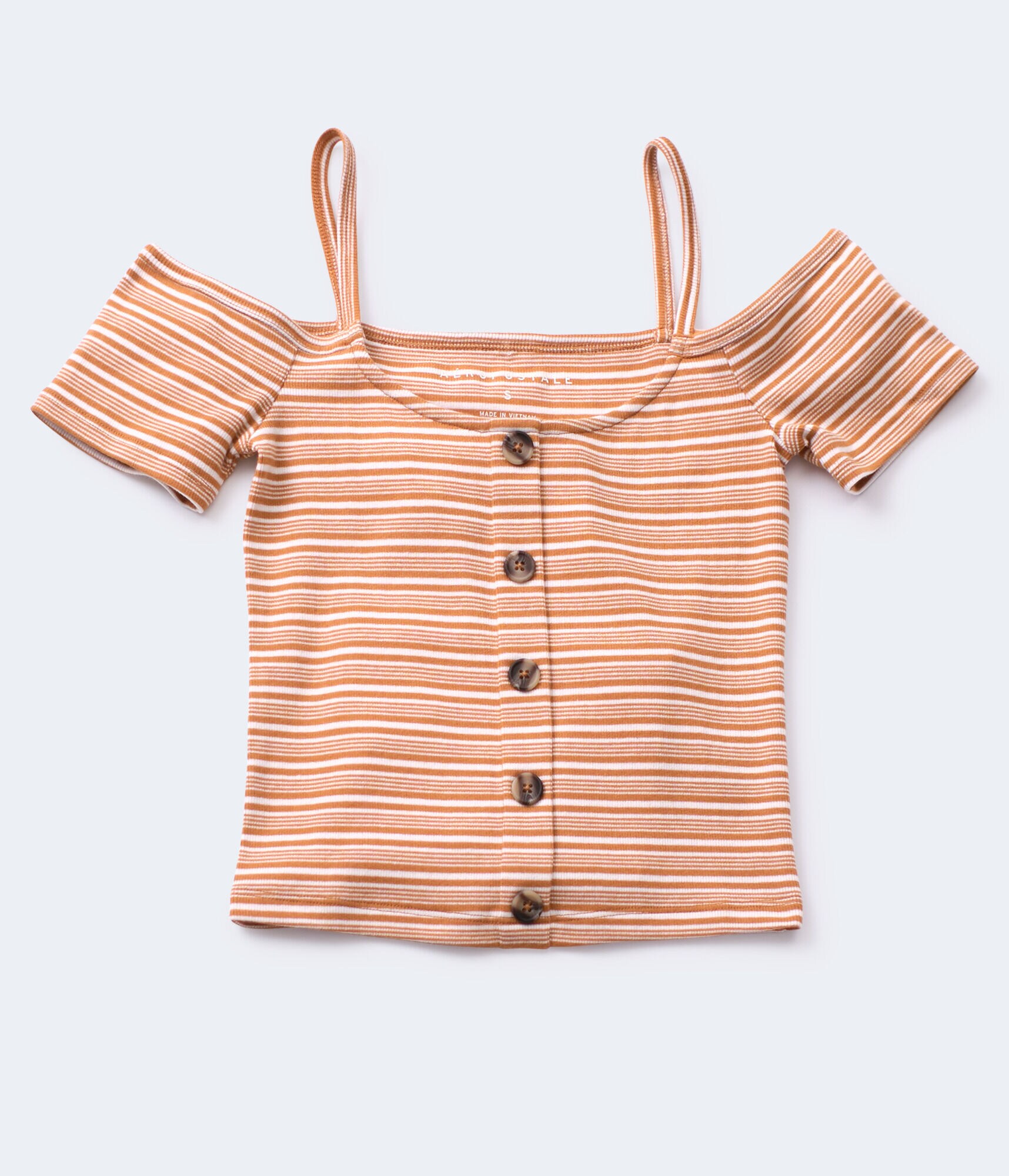 Striped Cold-Shoulder Bodycon Top