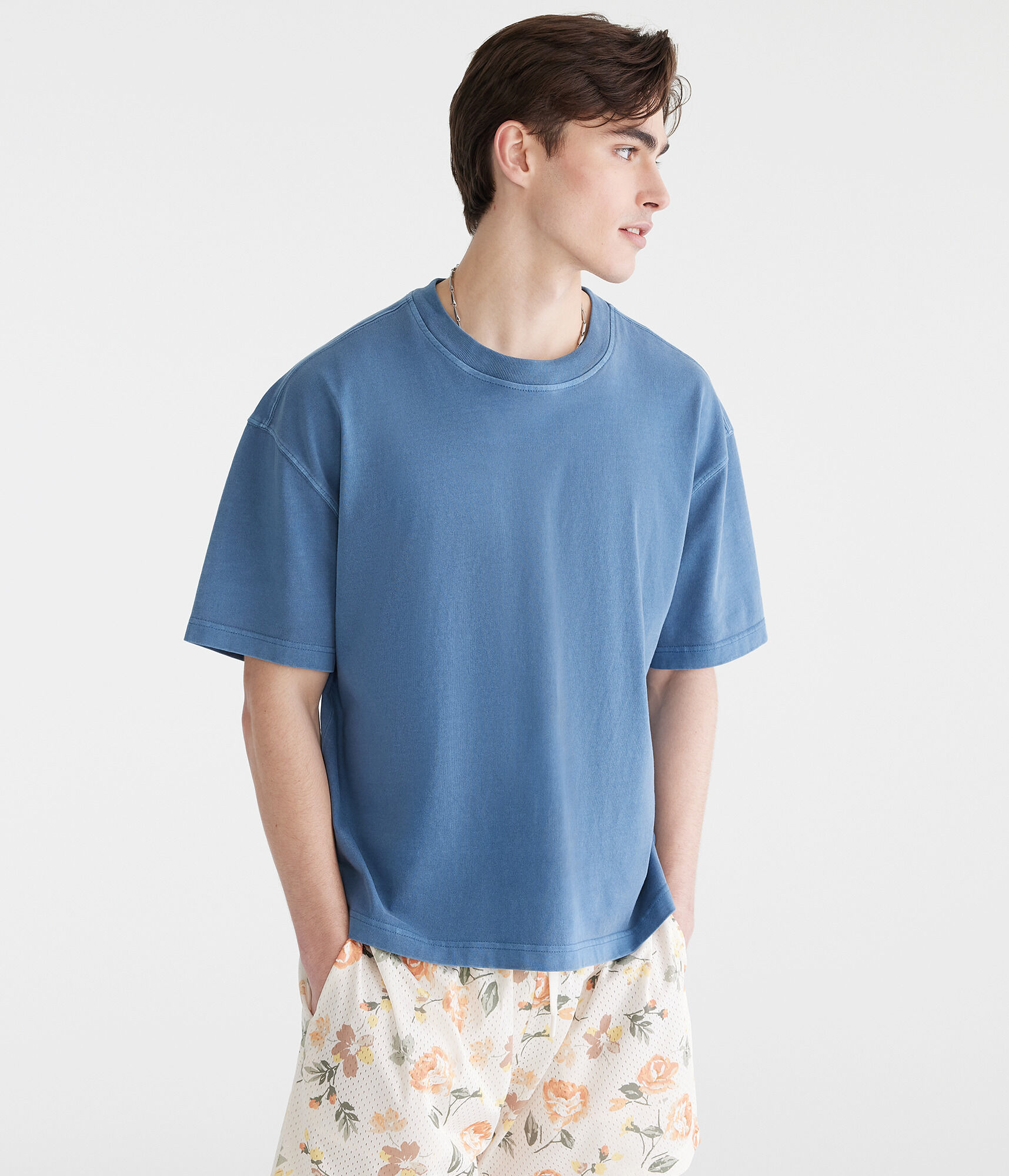 Washed Boxy Fit Crew Tee