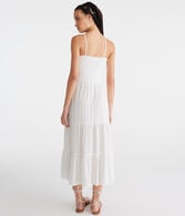 Solid Strapless Smocked Maxi Dress