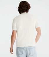 Textured Stripe Sweater Polo