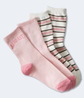 Aero Logo & Stripe Crew Sock 2-Pack