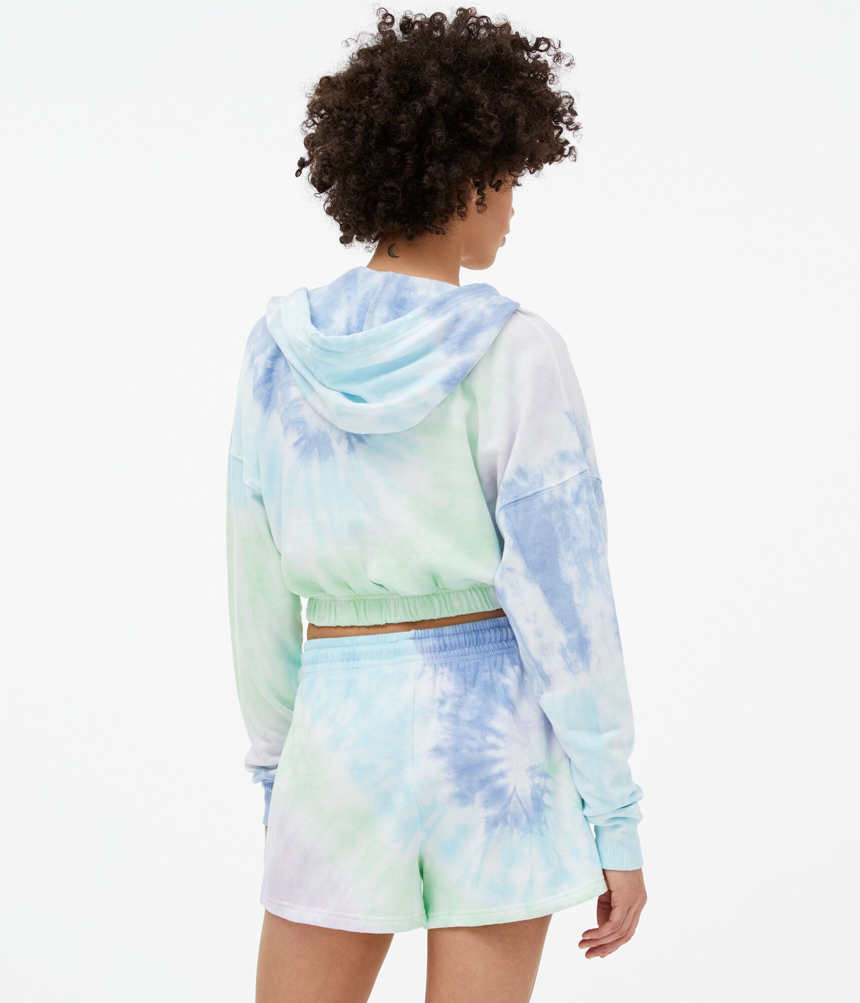 Tie-Dye Cropped Full-Zip Hoodie