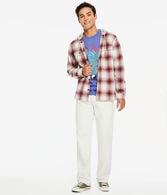 Long Sleeve Plaid Flannel Hooded Button-Down Shirt
