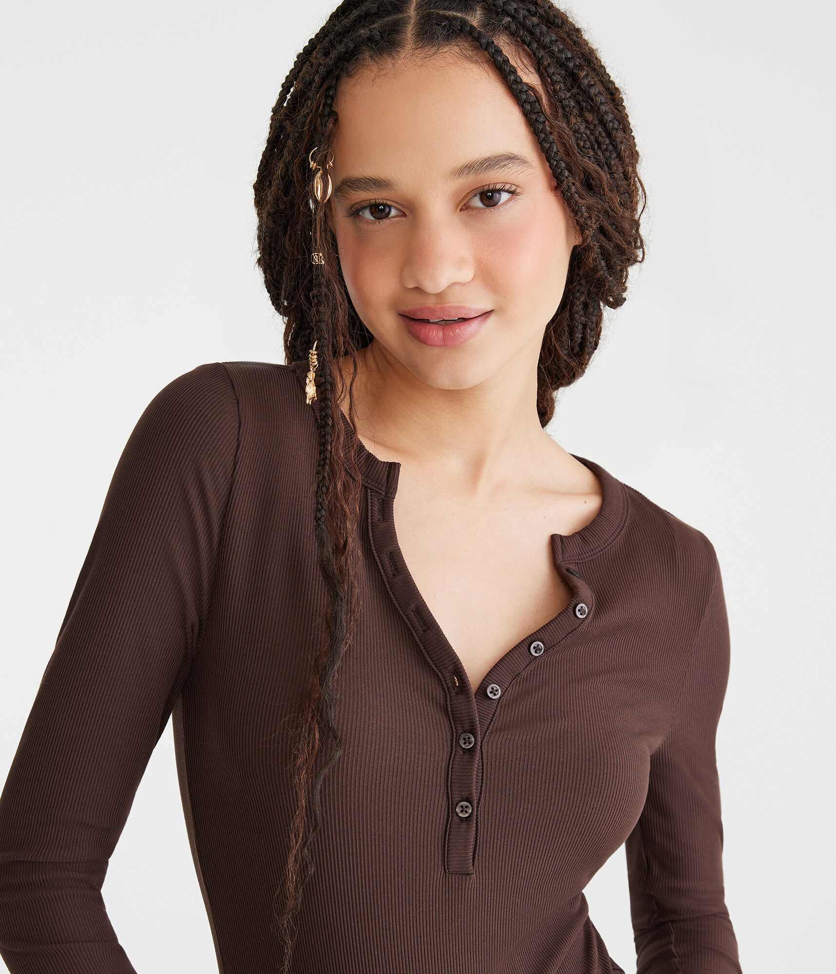 Long Sleeve Buttery Soft V-Neck Henley