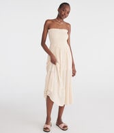 Floral Strapless Smocked Maxi Dress
