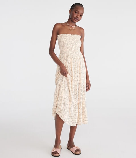 Floral Strapless Smocked Maxi Dress Floral Strapless Smocked Maxi Dress