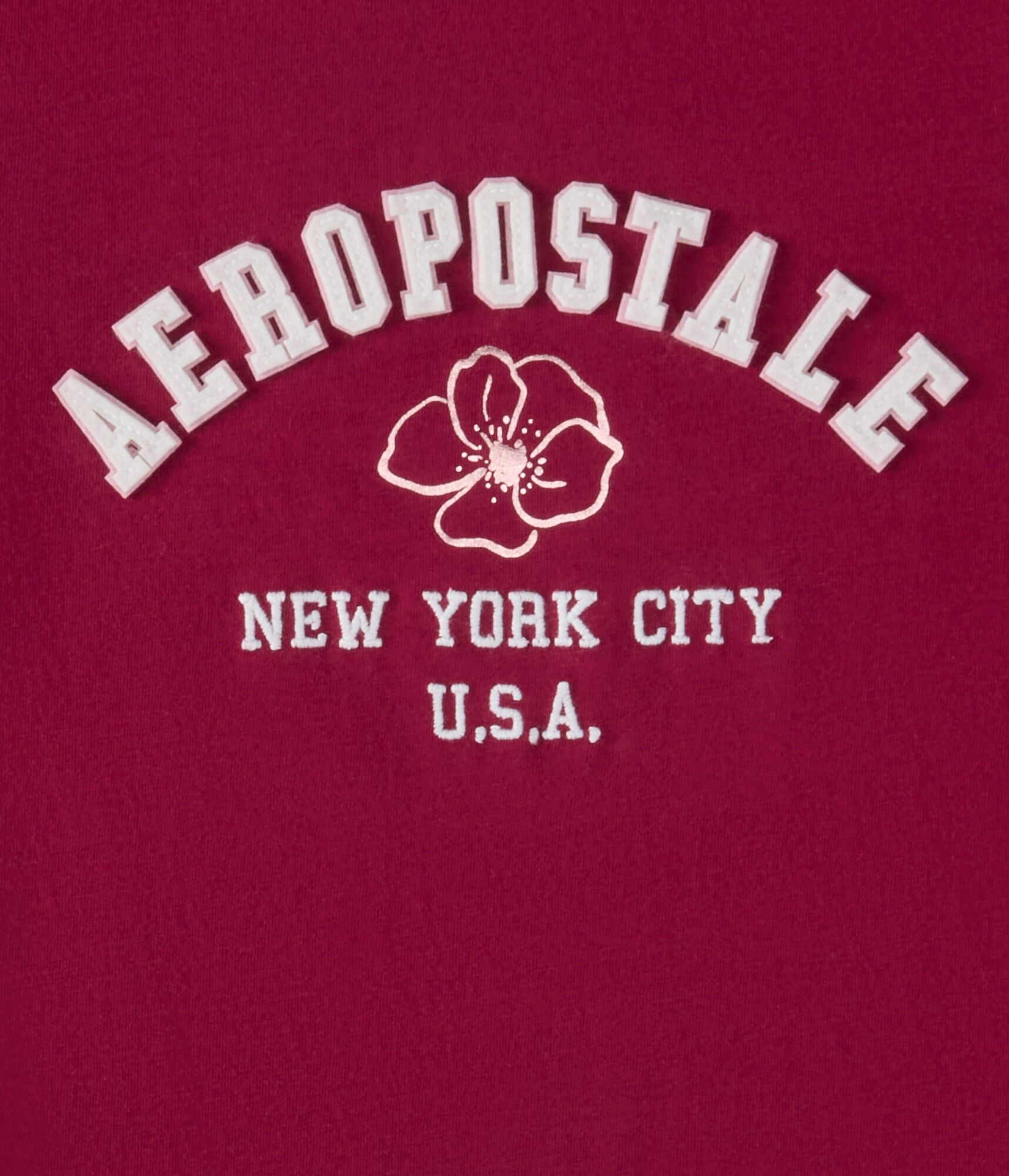Aeropostale Floral Arch Appliqu&eacute; Graphic Tee