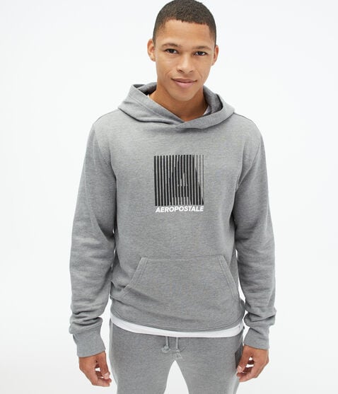 Aero Vertical Stripe Letter Pullover Hoodie