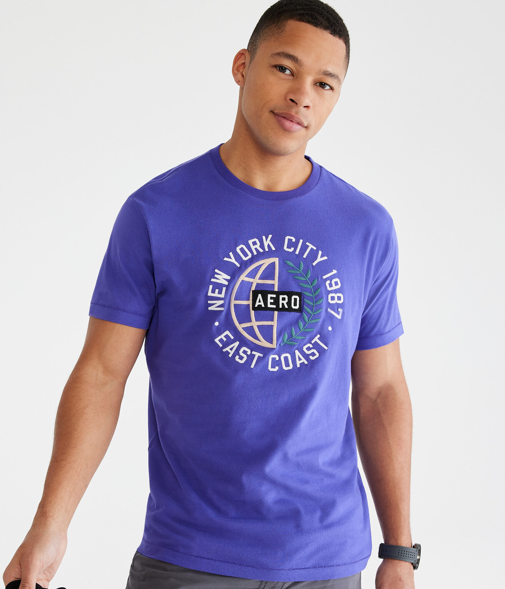Aero East Coast Globe Appliqu&eacute; Graphic Tee