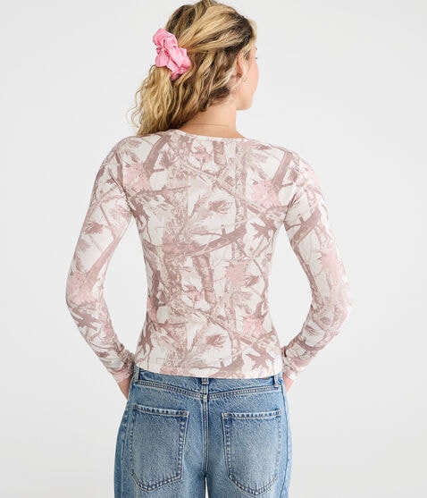 Long Sleeve Seriously Soft Forest Camo Baby Tee Long Sleeve Seriously Soft Forest Camo Baby Tee