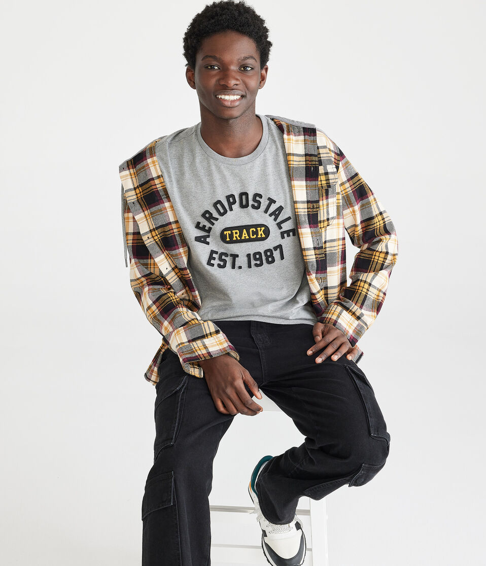 Aeropostale Track Appliqué Graphic Tee