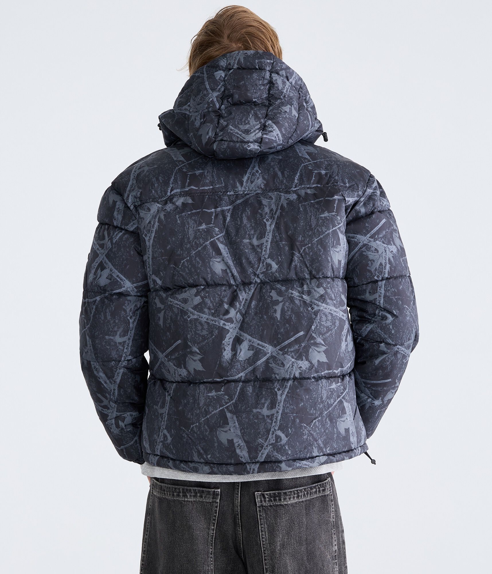 Forest Camo Hooded Heavyweight Puffer Jacket