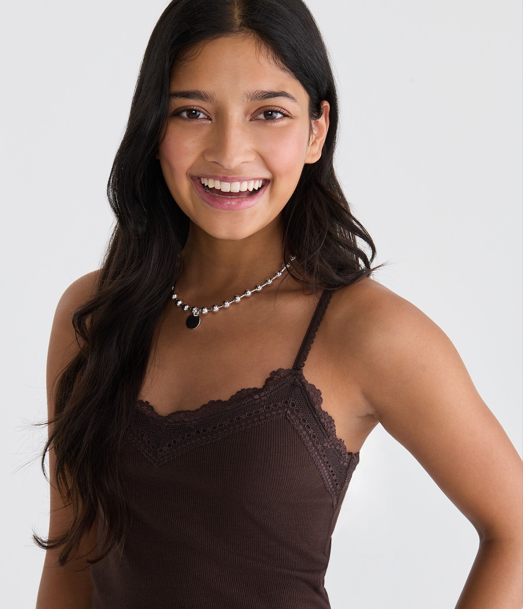 Y2K Lace-Trim Scoop-Neck Cami