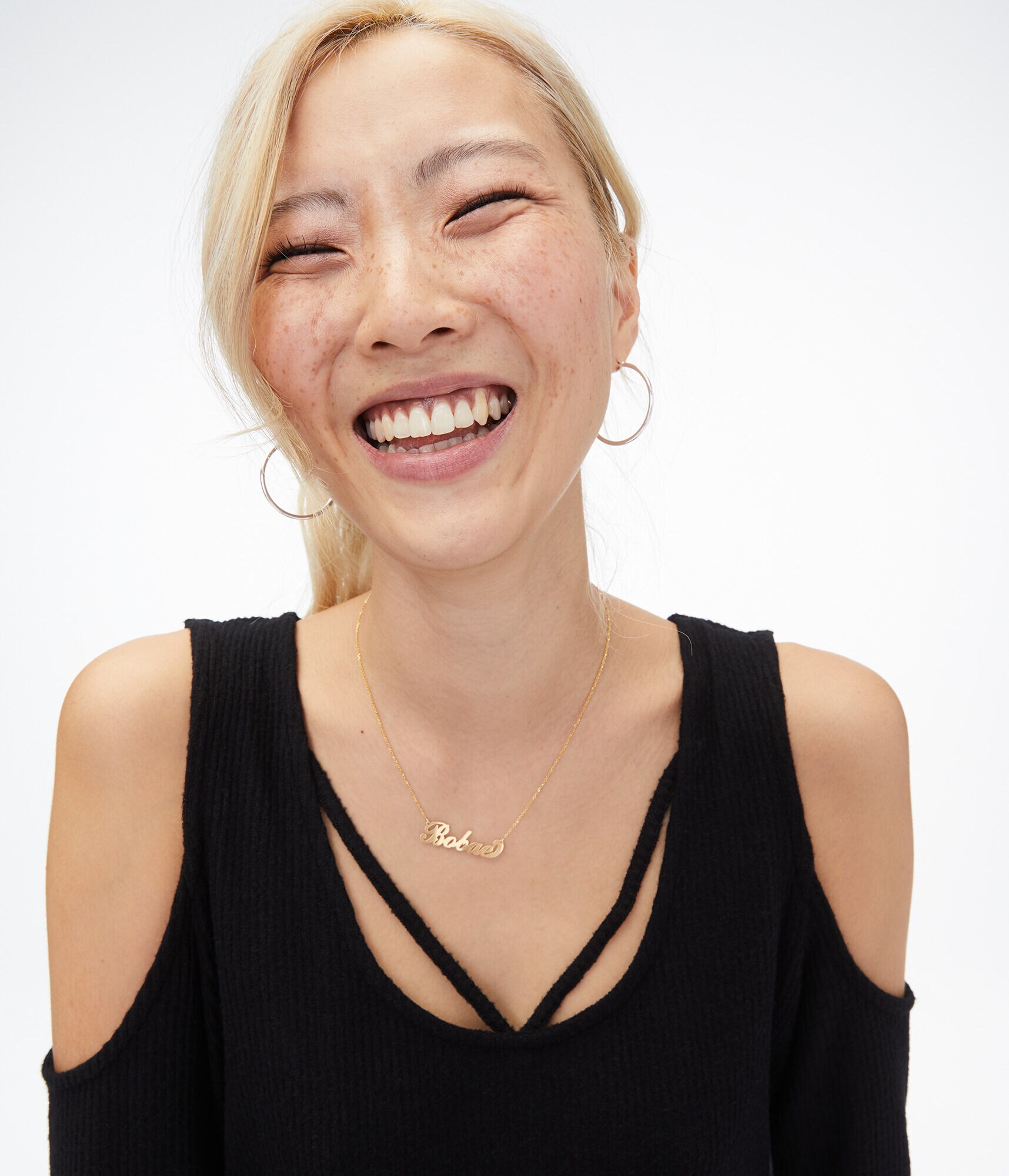 Long Sleeve Strappy Cold-Shoulder Top***