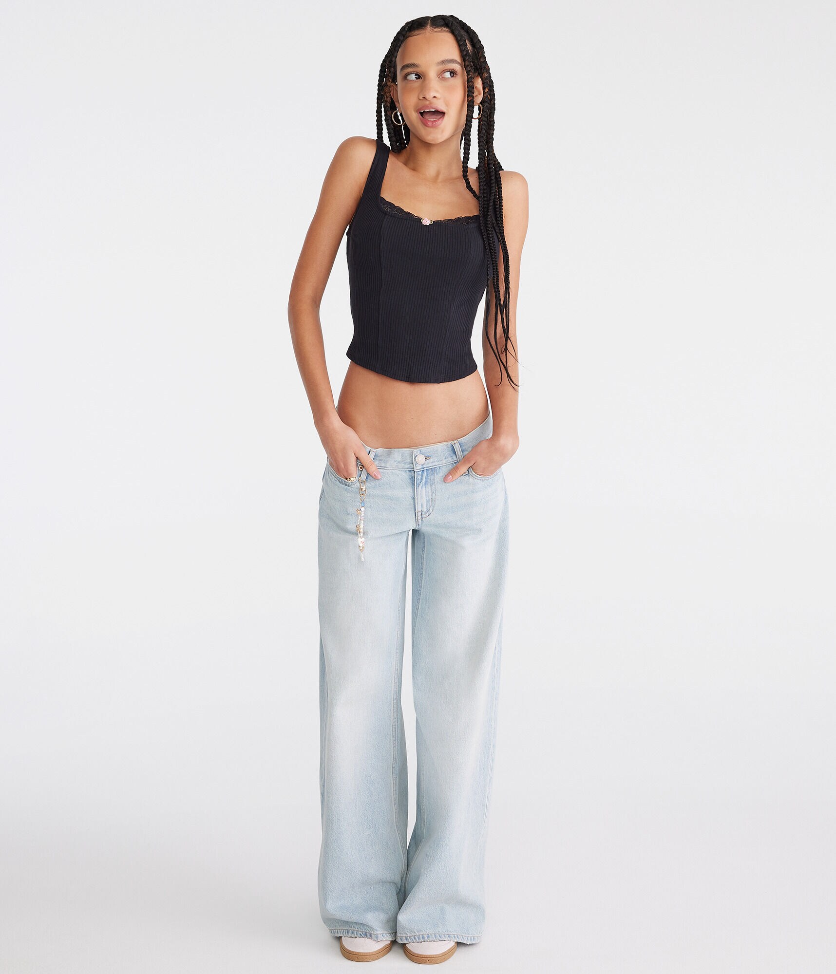 Solid Square-Neck Corset Tank