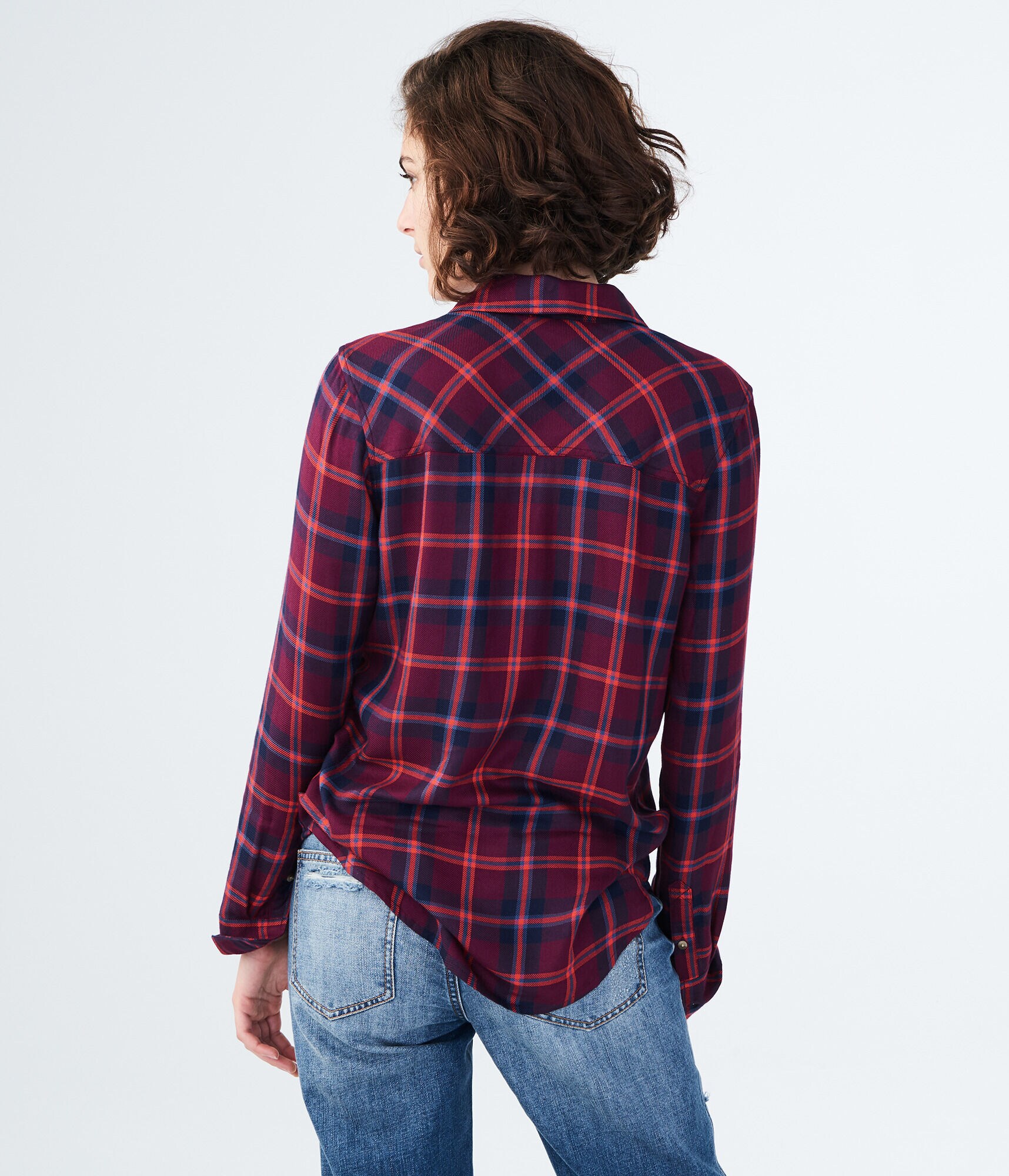 Long Sleeve Plaid Woven Shirt