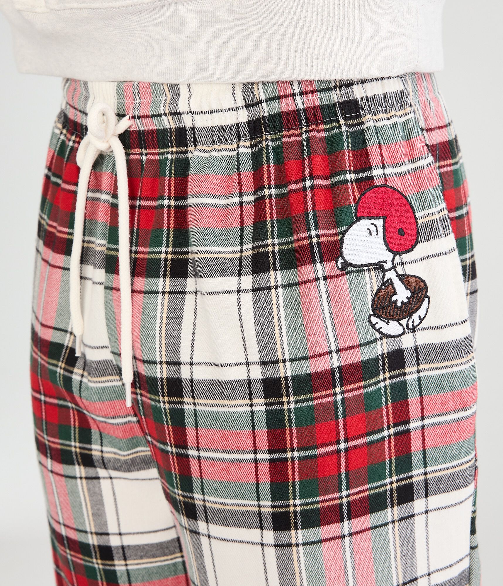 Football Snoopy Plaid Flannel Sleep Pants