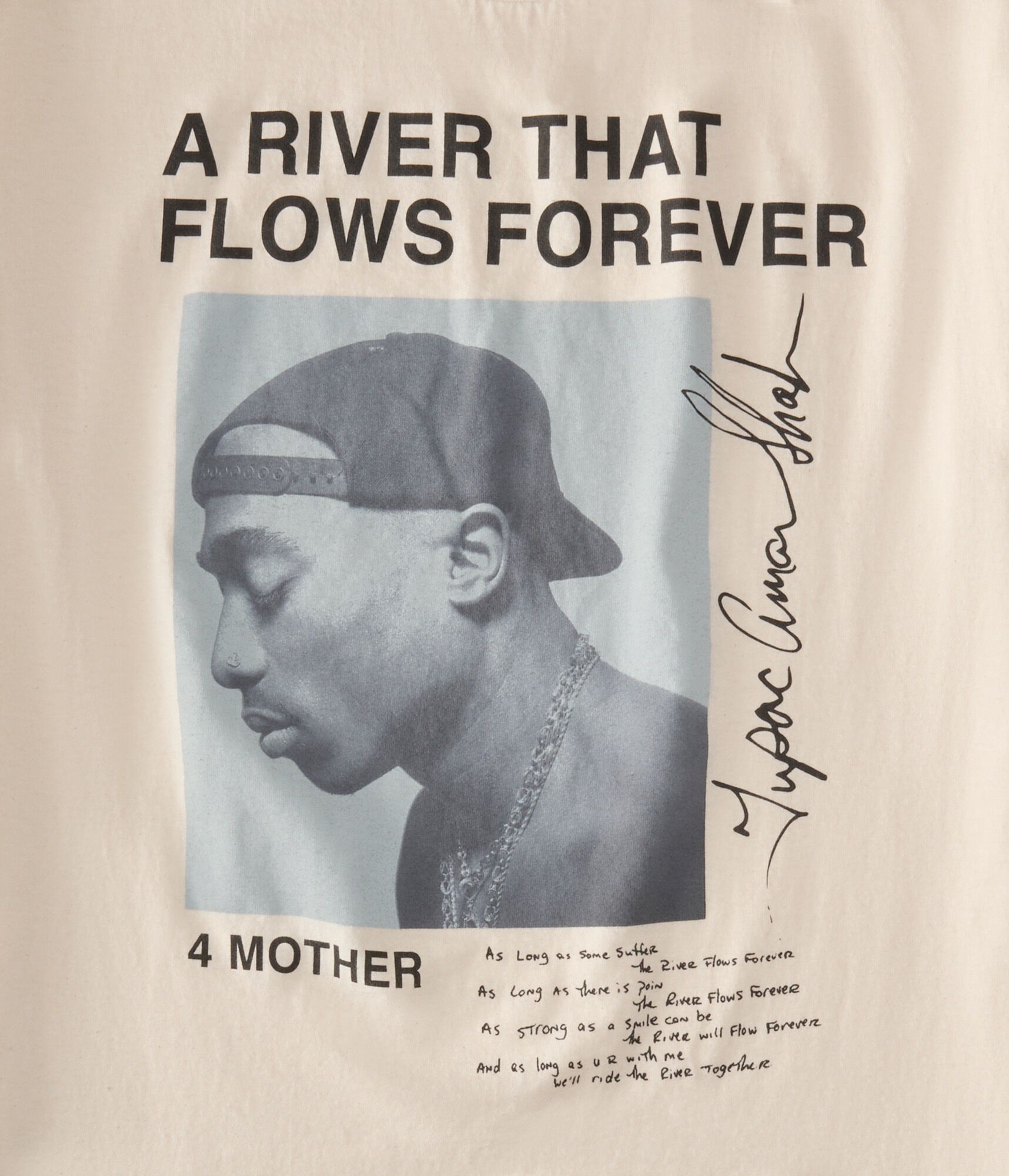 Tupac River That Flows Forever Relaxed Graphic Tee