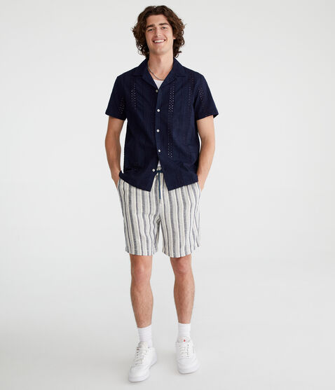 Striped Linen Shorts 7" Striped Linen Shorts 7"
