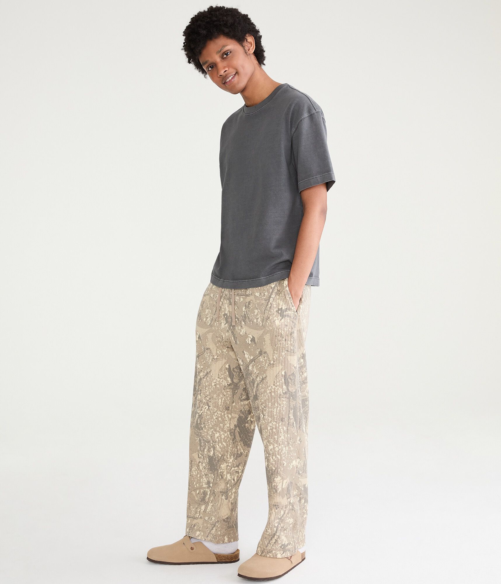 Waffle-Knit Lounge Pants