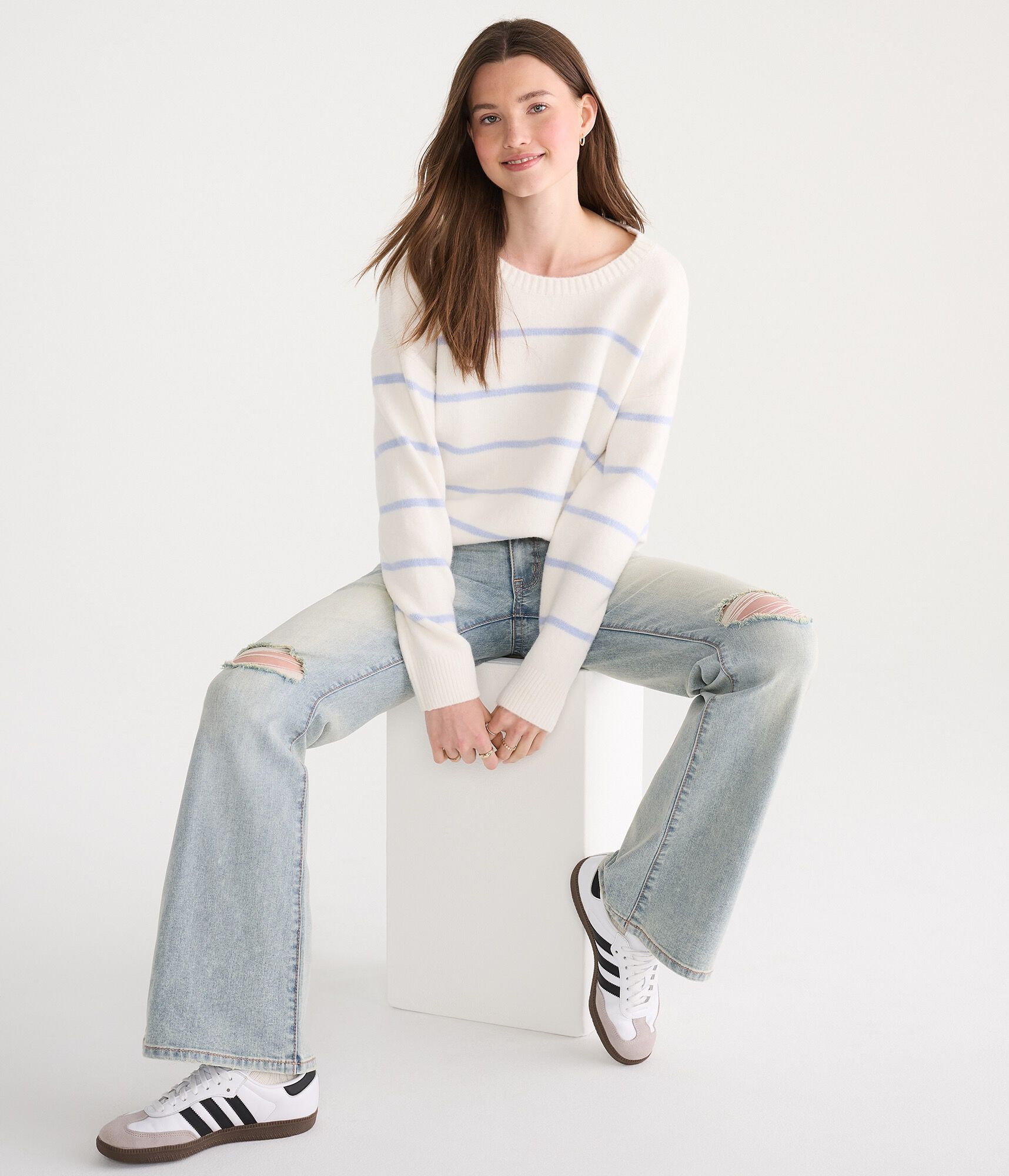 Small Stripe Crew Sweater
