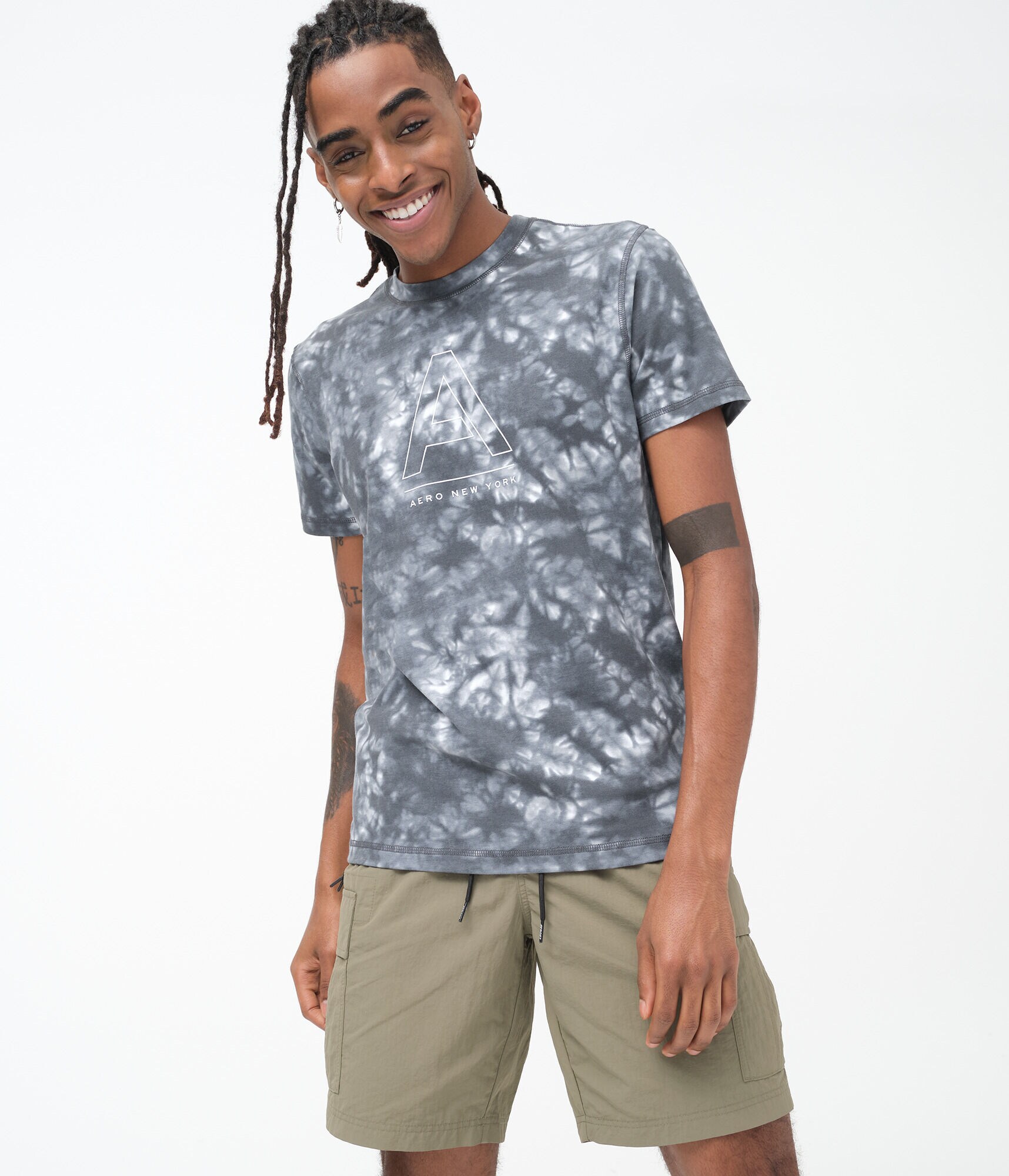 Logo Letter Tie-Dye Stretch Graphic Tee