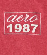 Aero 1987 Box Logo Appliqué Graphic Tee