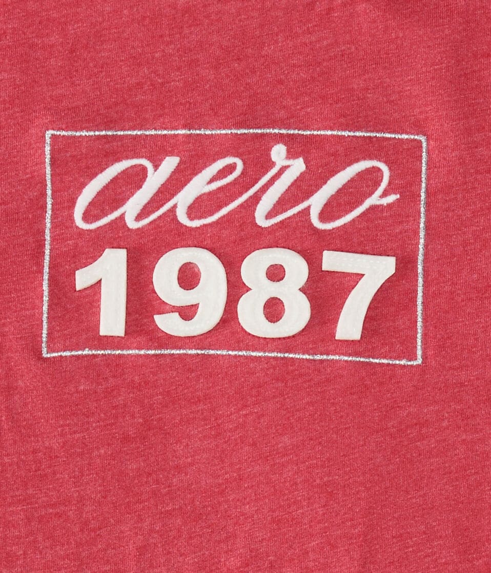 Aero 1987 Box Logo Appliqué Graphic Tee