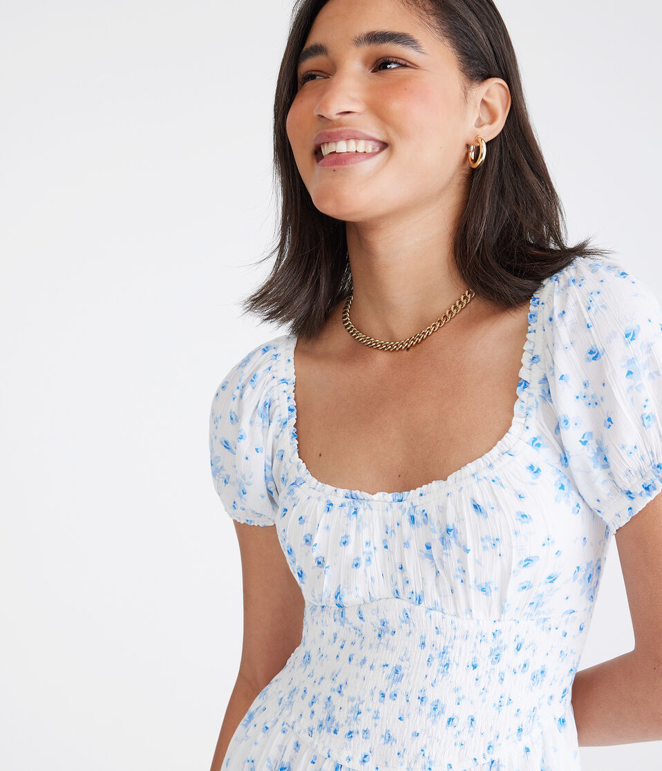 Floral Scoop-Neck Midi Dress