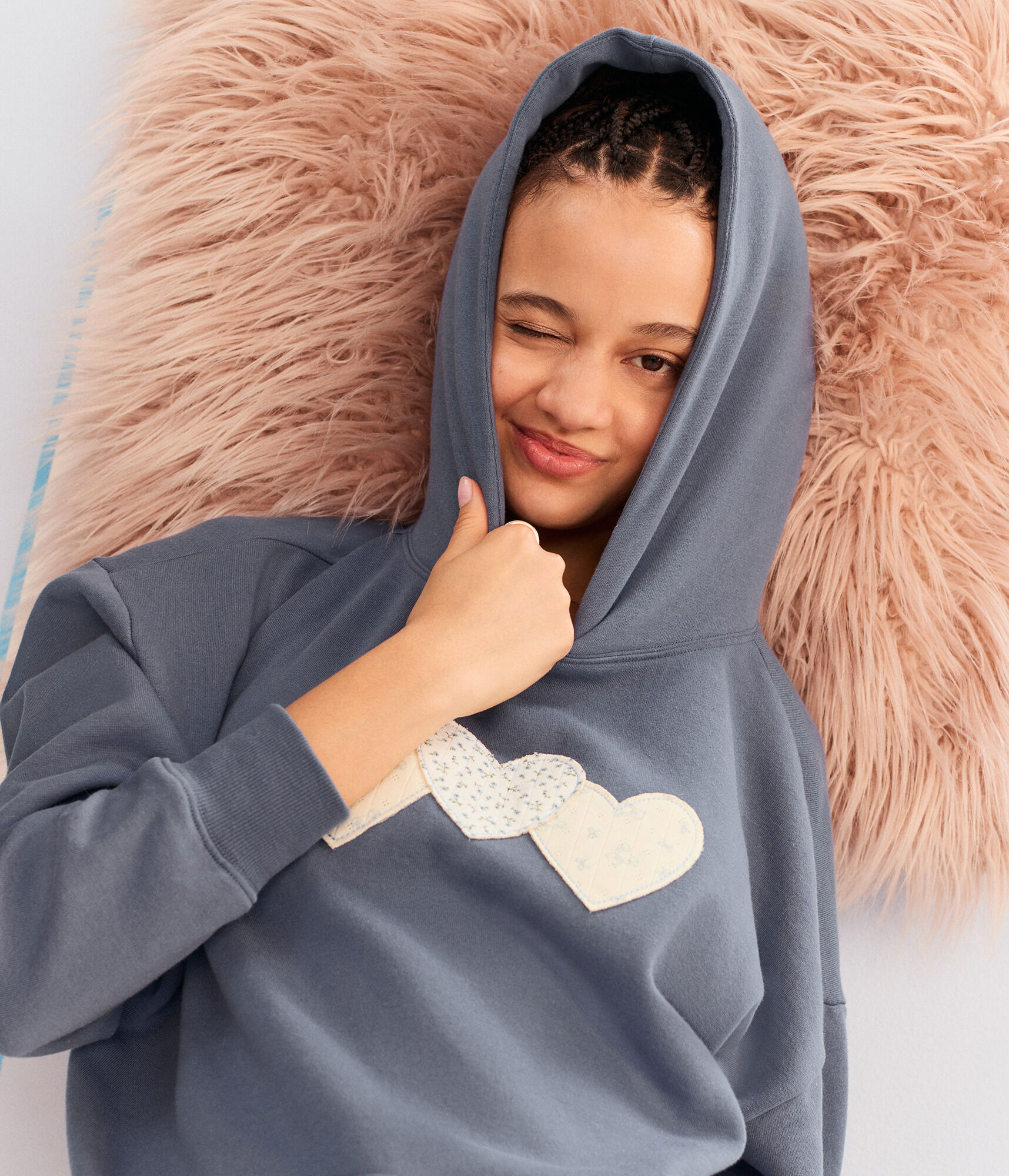 Demetra for Aero Heart Patch Pullover Hoodie
