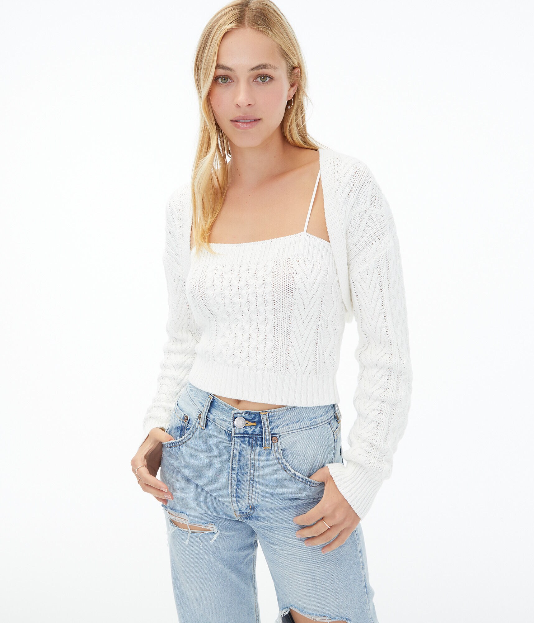 Long Sleeve Sweater Shrug***